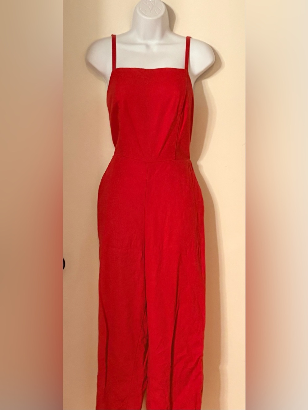 Old Navy Poppy Red Color Jumpsuit